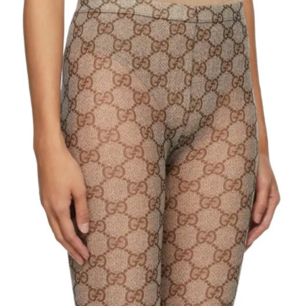 🆕😍❤️Gucci Beige/Brown GG Patterned Women's Tights Medium - Picture 11 of 16